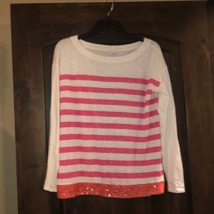 Cute White & Pink Striped Shirt